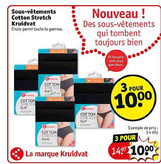 sous-vêtements cotton stretch kruidvat