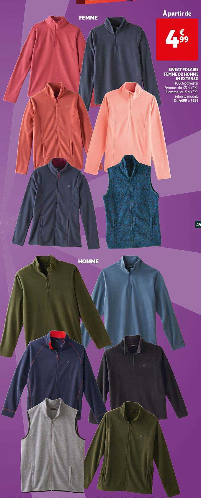 sweat polaire femme ou homme in extenso