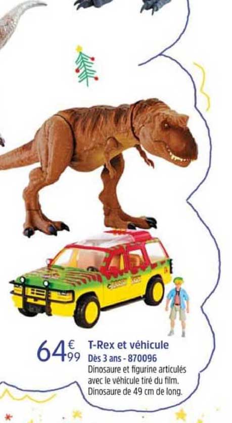 t-rex et véhicule