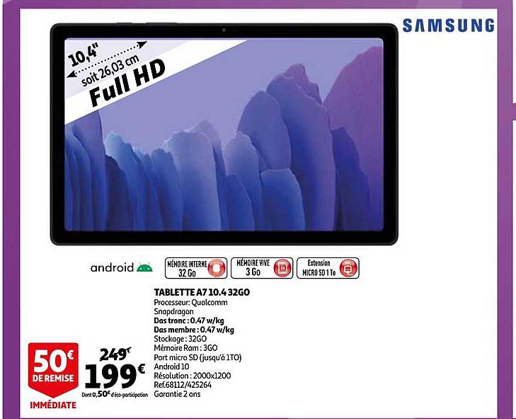 tablette a7 10.4 32go samsung