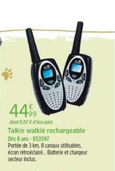 talkie walkie rechargeable