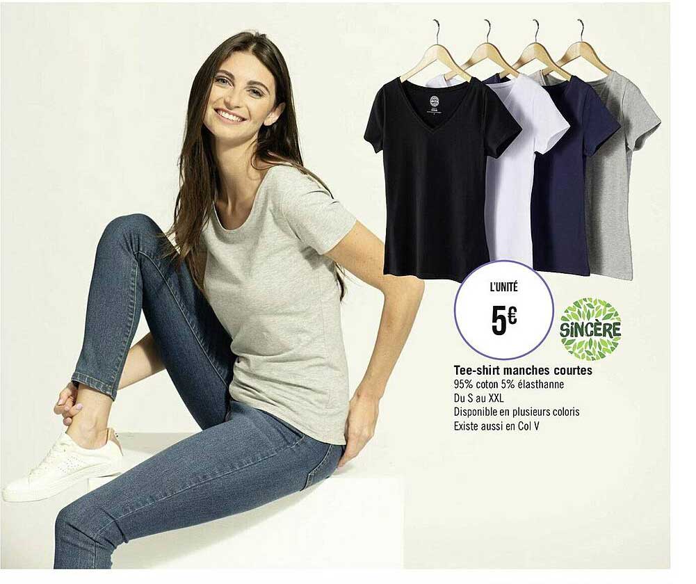 tee-shirt manches courtes sincère