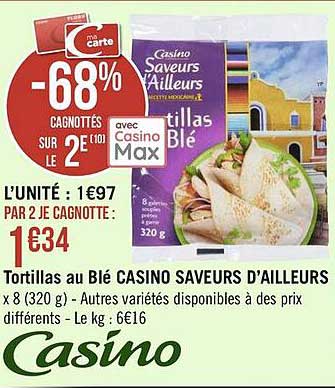 tortillas au blé casino saveurs d'ailleurs