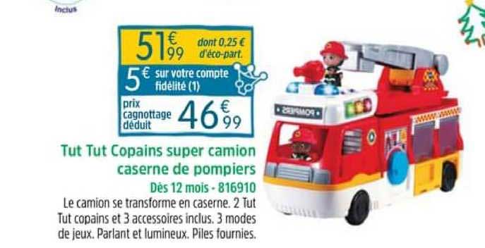 tut tut copains super camion caserne de pompiers