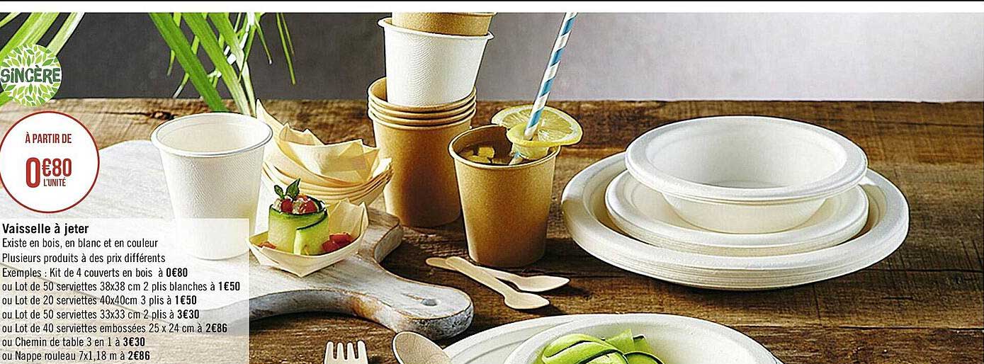 vaisselle à jeter sincère