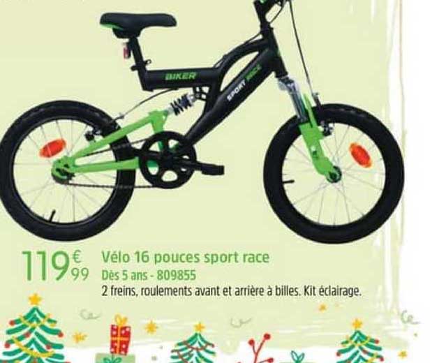 vélo 16 pouces sport race