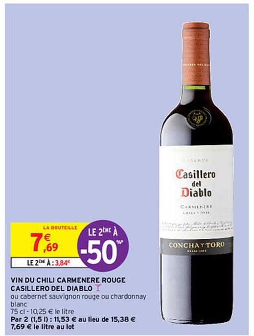 vin du chili carmenère rouge casillero del diablo