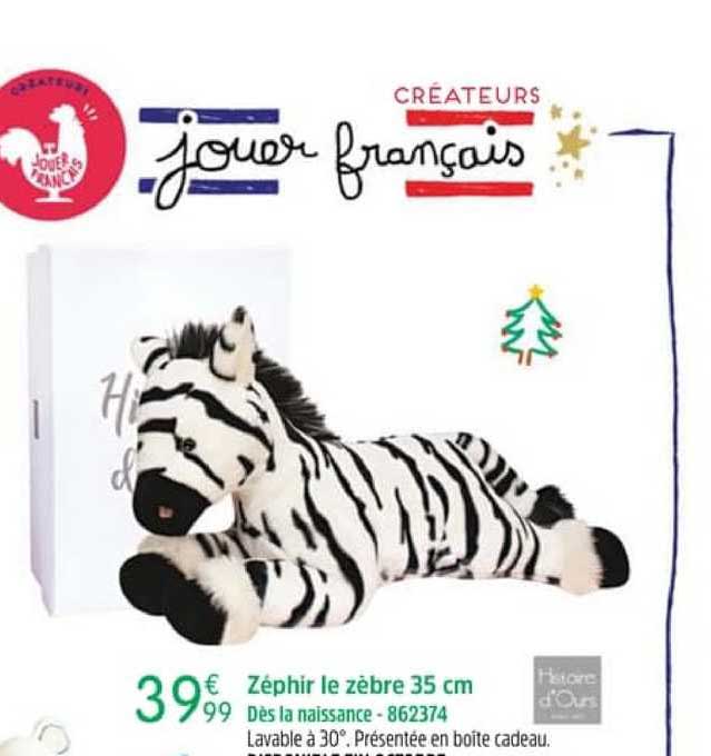 zéphir le zèbre 35 cm