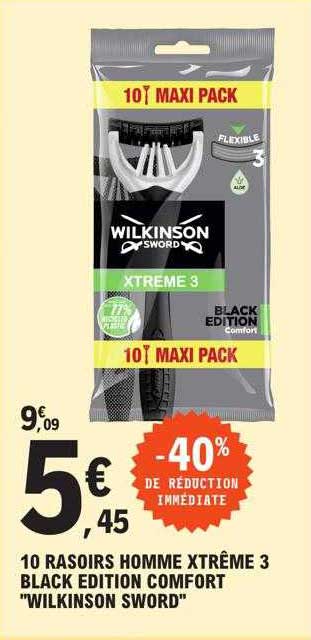 10 rasoirs homme xtrême 3 black édition comfort "wilkinson sword"