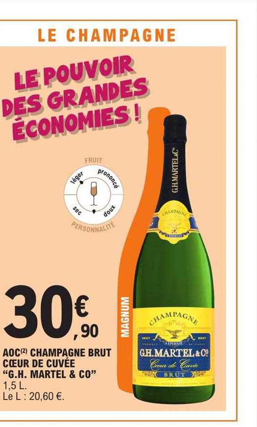 aoc champagne brut cœur de cuvée "6.h. martel & co"