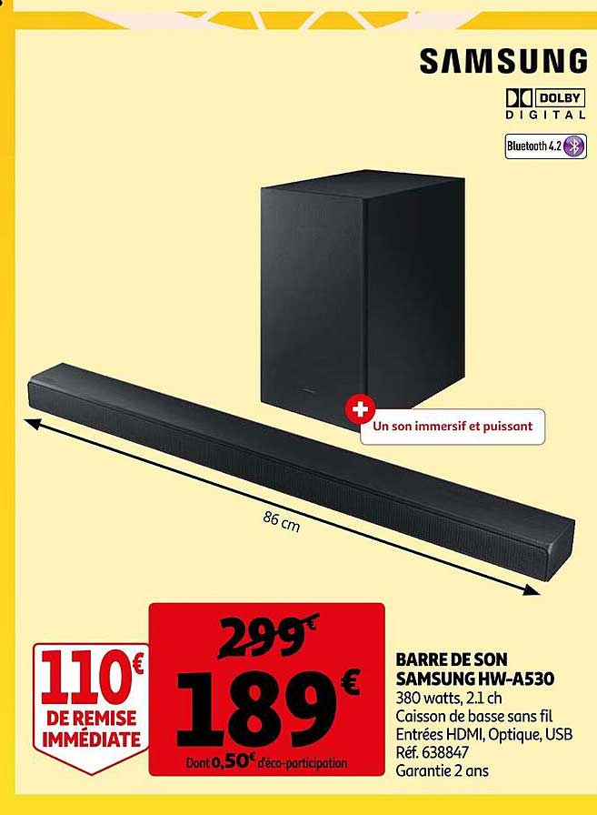 Barre De Son Samsung Hw-a530