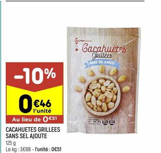 cacahuètes grillées sans sel ajouté
