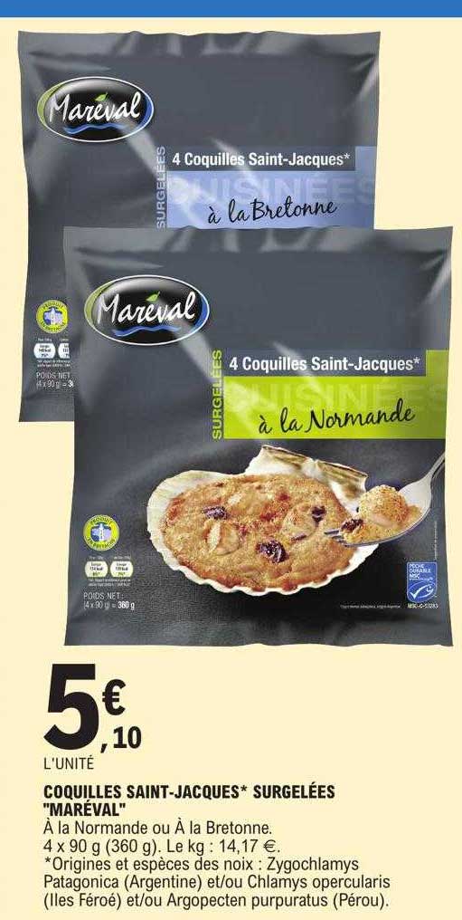 coquilles saint-jacques surgelées "maréval"