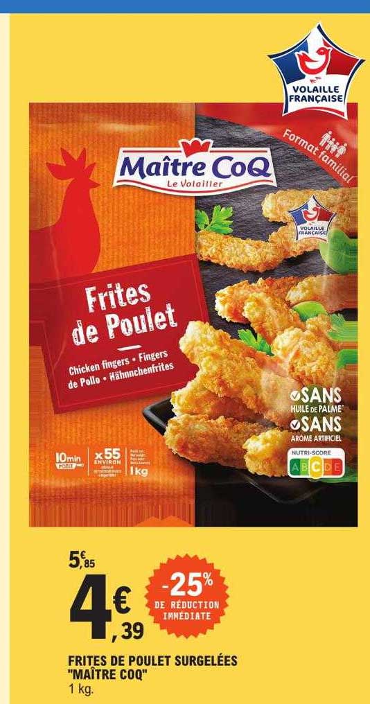 Frites De Poulet Surgelées "maître Coq"