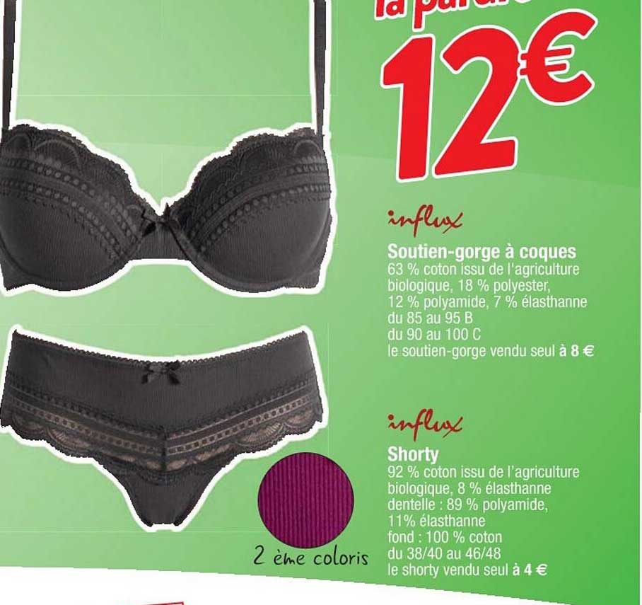 soutien-gorge à coques influx, shorty influx