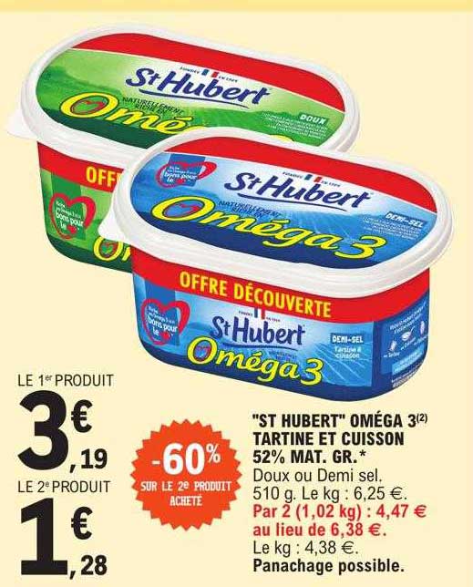 "st hubert" oméga 3 tartine et cuisson 52% mat.gr.