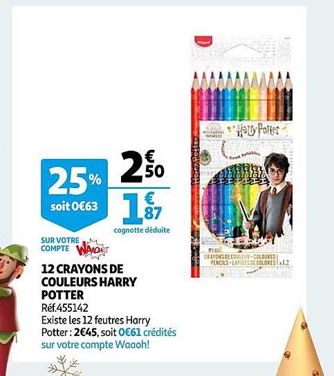 12 crayons de couleurs harry potter