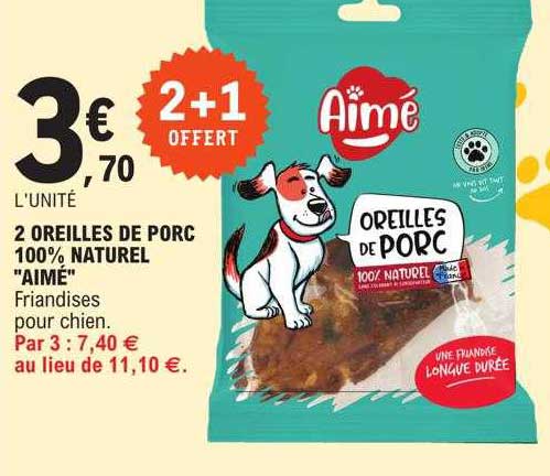 2 Oreilles De Porc 100% Naturel "aimé"