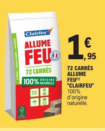 72 carrés allume feu "clairfeu"