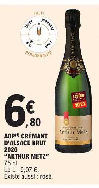 aop crémant d'alsace brut 2020 "arthur metz"