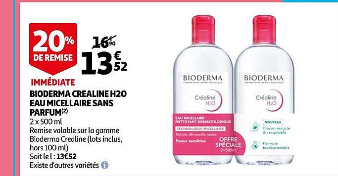 Bioderma Créaline H20 Eau Micellaire Sans Parfum