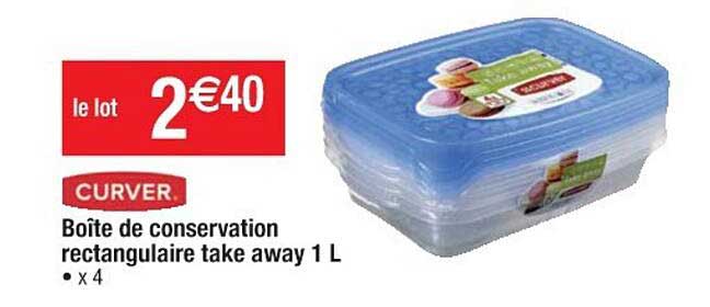 boîte de conservation rectangulaire take away 1l curver