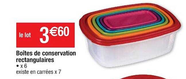 Boîtes De Conservation Rectangulaires