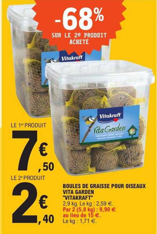 Boules De Graisse Pour Oiseaux Vita Garden "vitakraft"