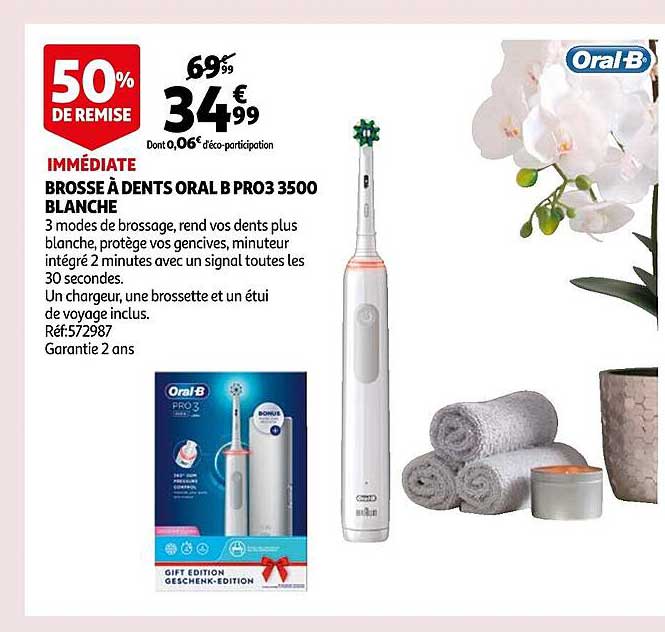 brosse à dents oral b pro3 3500 blanche