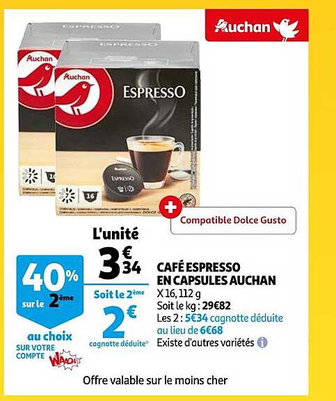 Café Espresso En Capsules Auchan