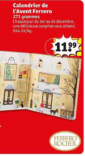 calendrier de l'avent ferrero