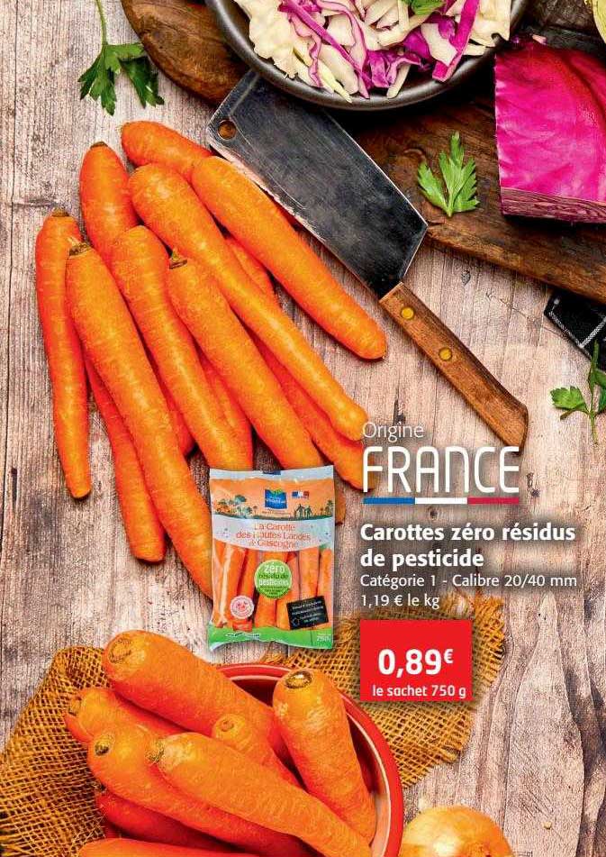 carottes zéro résidus de pesticide
