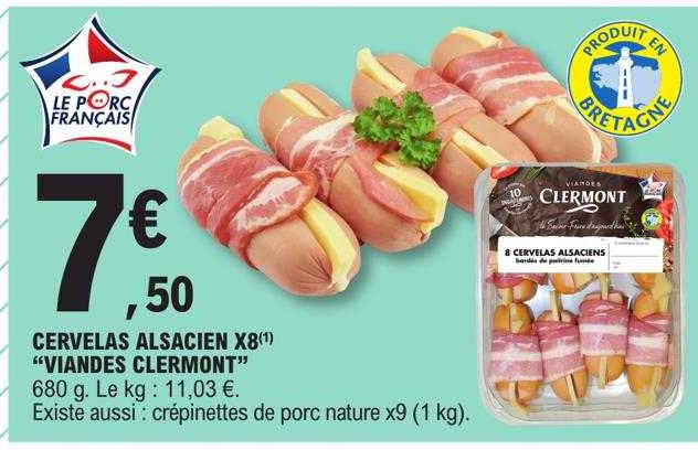 Cervelas Alsacien X8 "viandes Clermont"