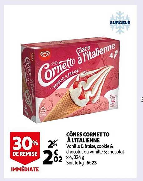 cônes cornetto à l'italienne