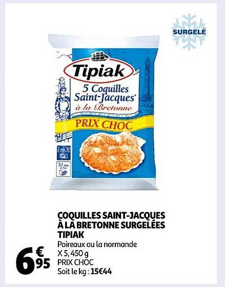 coquilles saint-jacques à la bretonne surgelées tipiak