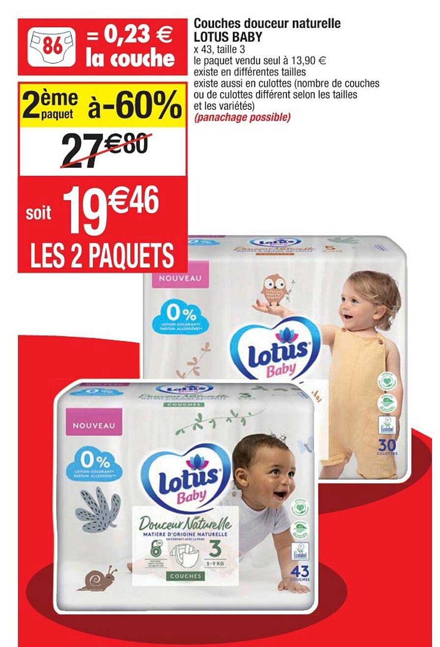 Couches Douceur Naturelle Lotus Baby