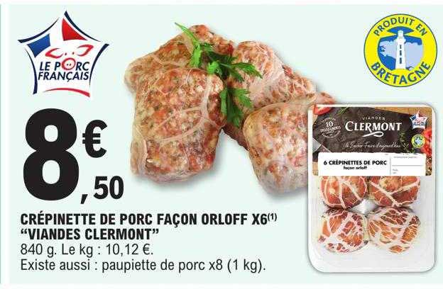 Crépinette De Porc Façon Orloff X6 "viandes Clermont"