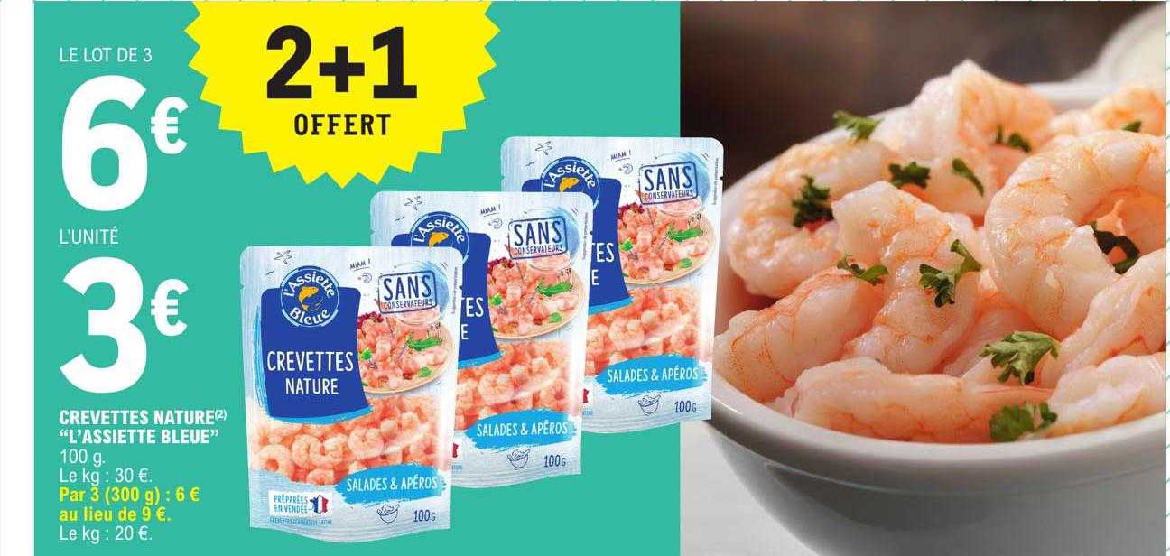 crevettes nature "l'assiette bleue"