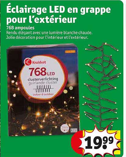 éclairage led en grappe pour l'extérieur