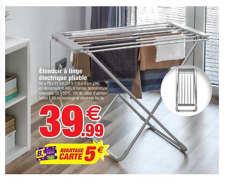 étendoir à Linge électrique Pliable