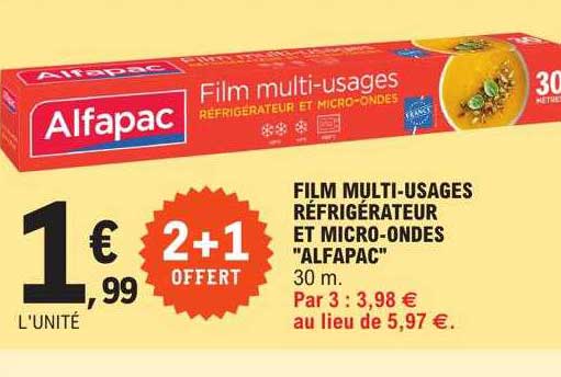 film multi-usages réfrigérateur et micro-ondes "alfapac"