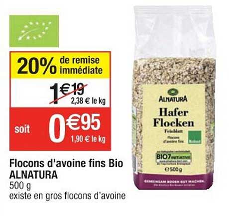 flocons d'avoine fins bio alnatura