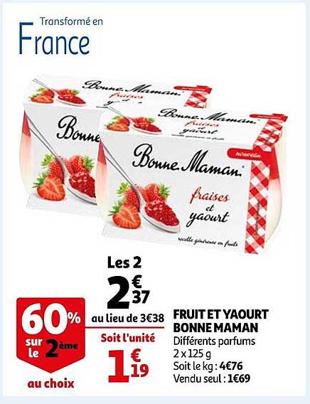 fruit et yaourt bonne maman