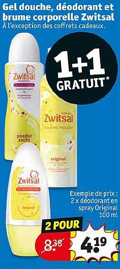 gel douche, déodorant et brume corporelle zwitsal