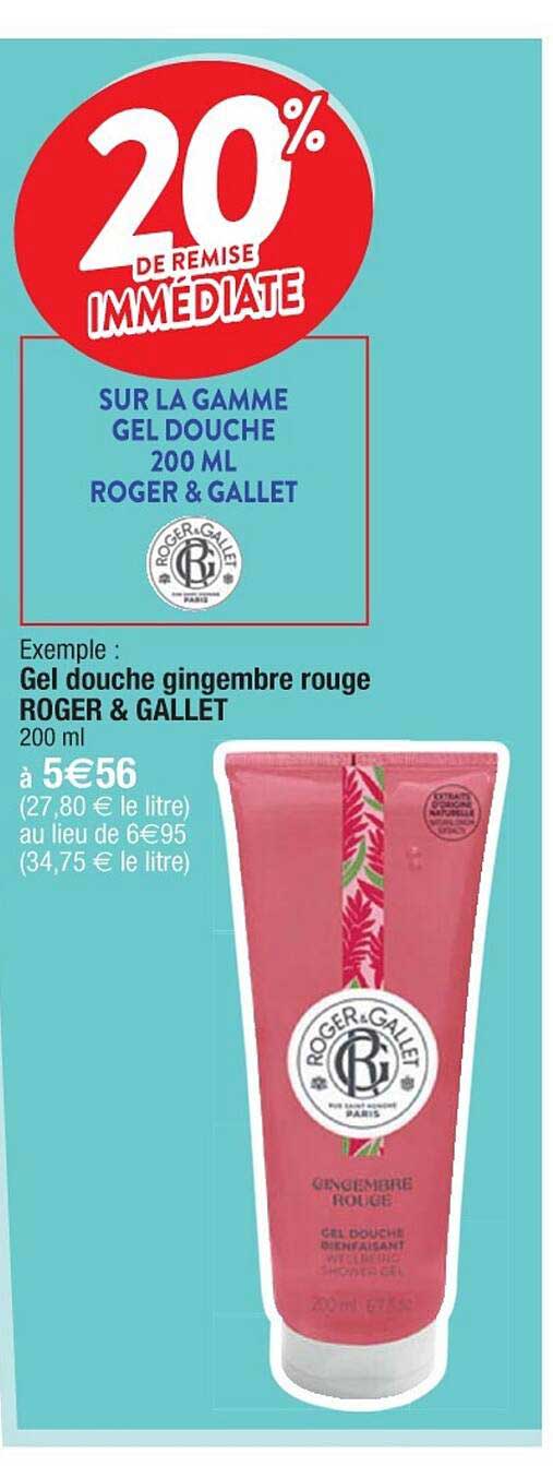 gel douche gingembre rouge rogerf & gallet