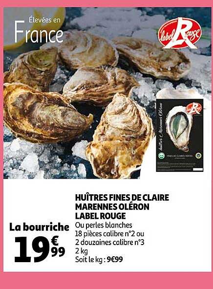 Huîtres Fines De Claire Marennes Oléron Label Rouge