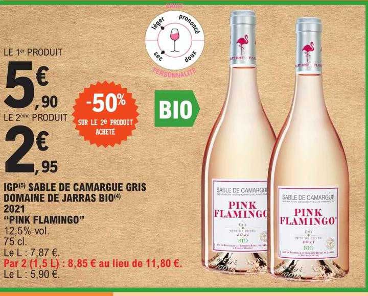 igp sable de camargue gris domaine de jarras bio 2021 "pink flamingo"
