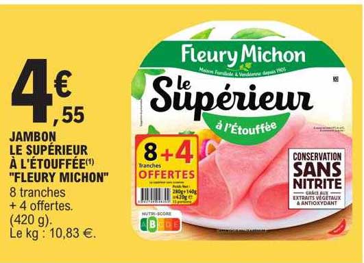 jambon le supérieur à l'étouffée "fleur michon"
