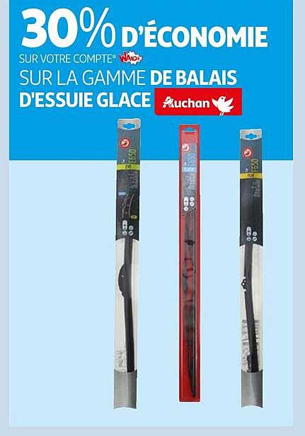 la gamme de balais d'essuie glace auchan