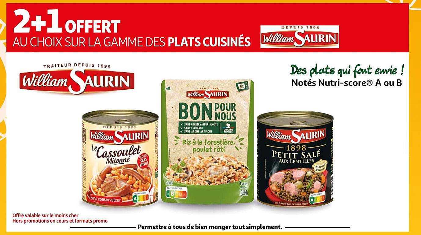 la gamme des plats cuisinés william saurin